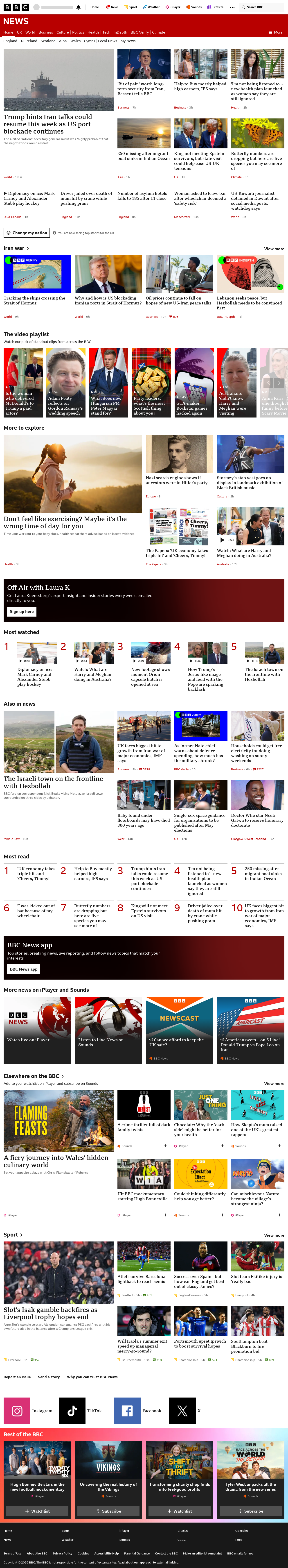 BBC News snapshot from Wednesday, 15 April 2026 at 03:00
