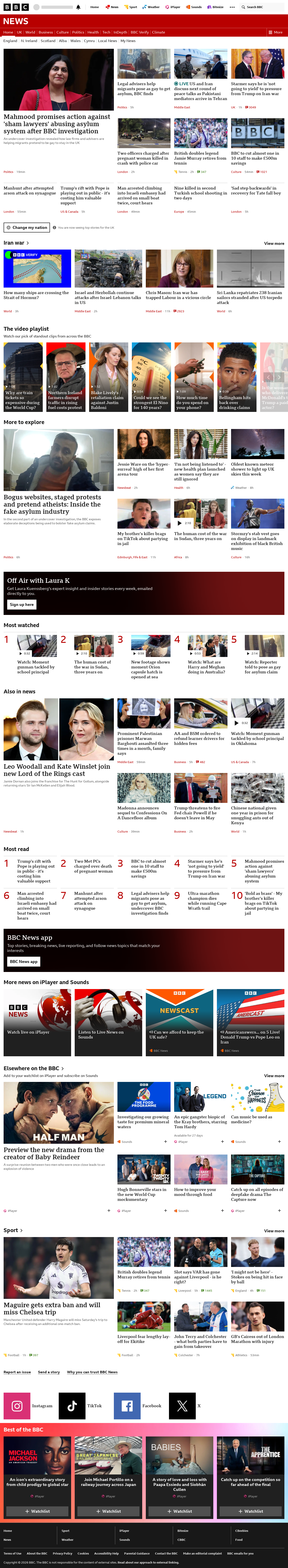 BBC News snapshot from Wednesday, 15 April 2026 at 17:00