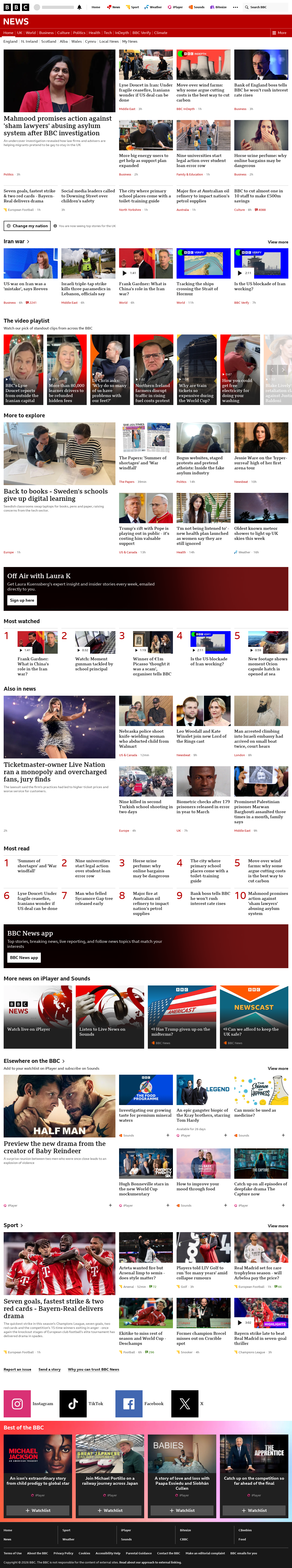 BBC News snapshot from Thursday, 16 April 2026 at 01:00