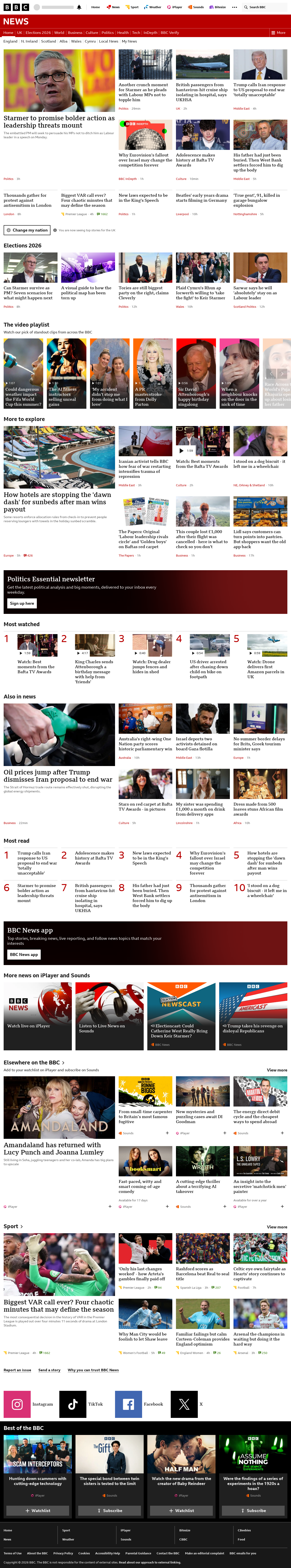 BBC News snapshot from Monday, 11 May 2026 at 01:00