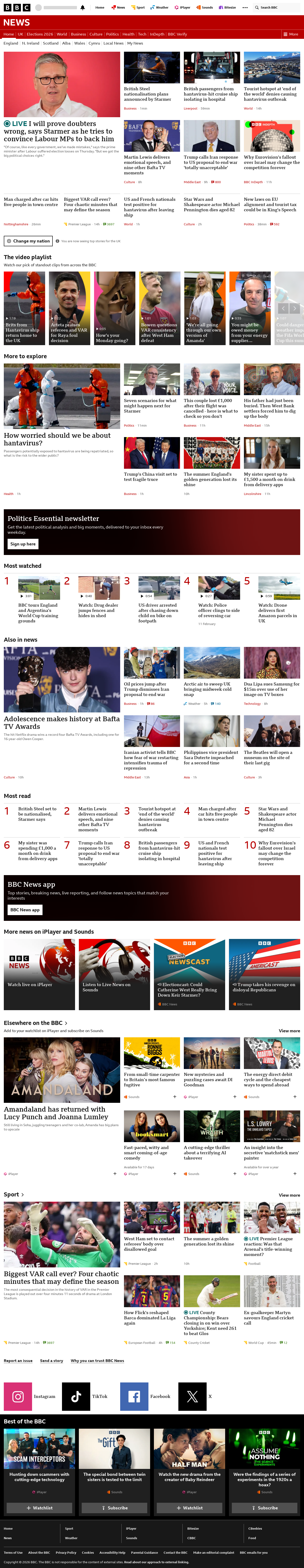 BBC News snapshot from Monday, 11 May 2026 at 11:00