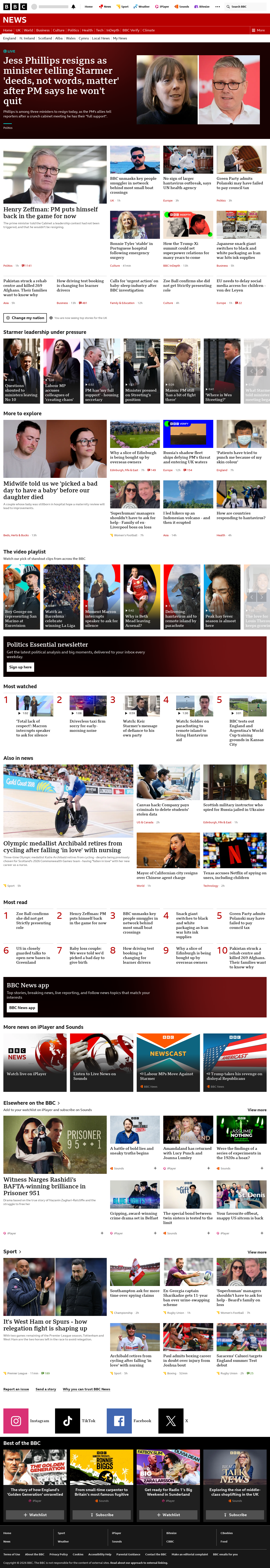 BBC News snapshot from Tuesday, 12 May 2026 at 13:00