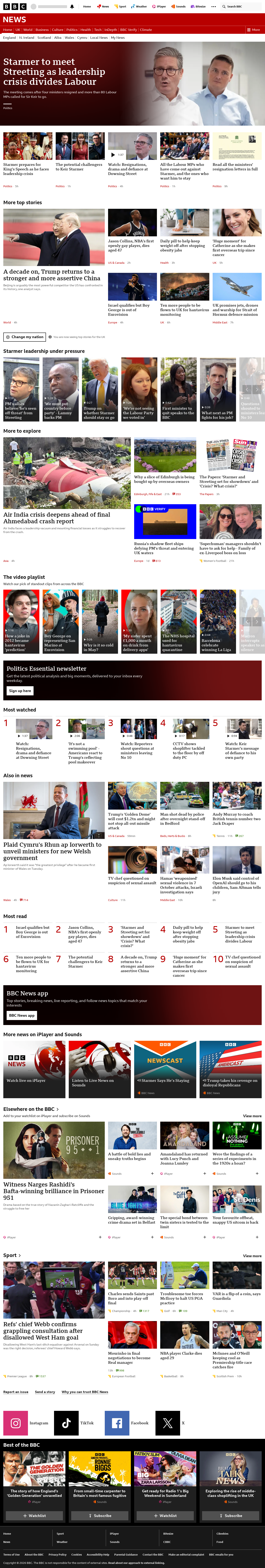 BBC News snapshot from Wednesday, 13 May 2026 at 03:00