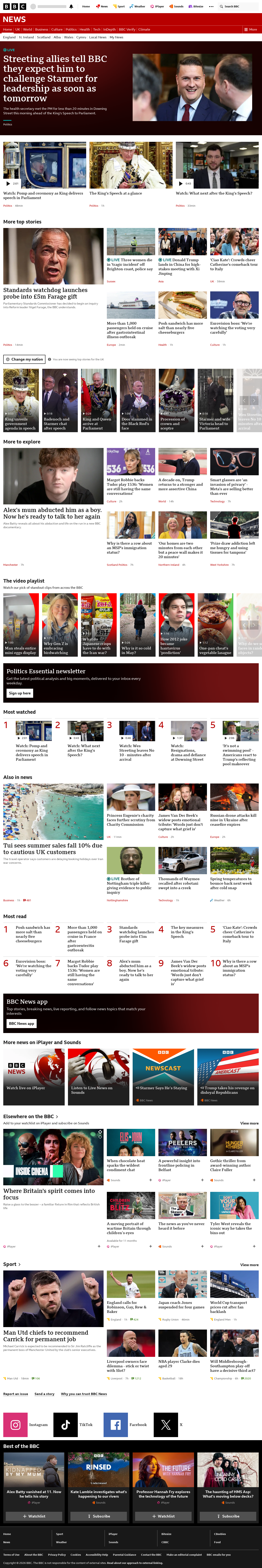 BBC News snapshot from Wednesday, 13 May 2026 at 13:00