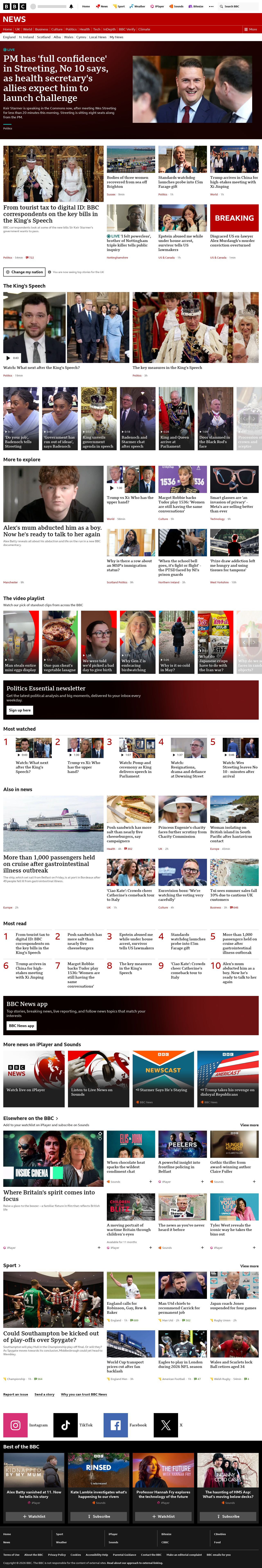 BBC News snapshot from Wednesday, 13 May 2026 at 15:00