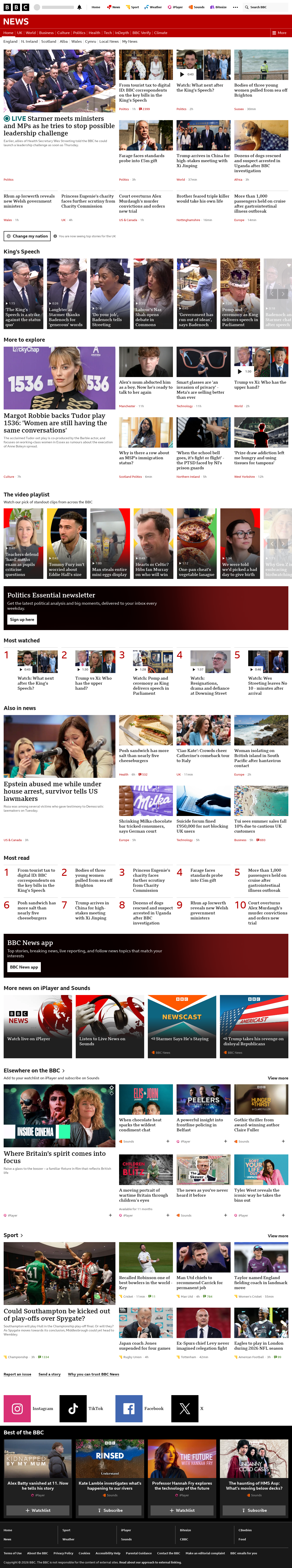 BBC News snapshot from Wednesday, 13 May 2026 at 17:00