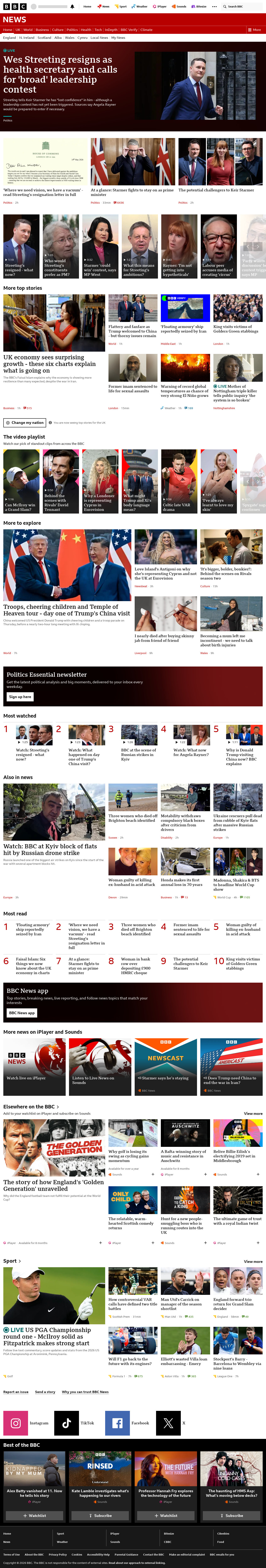 BBC News snapshot from Thursday, 14 May 2026 at 15:00