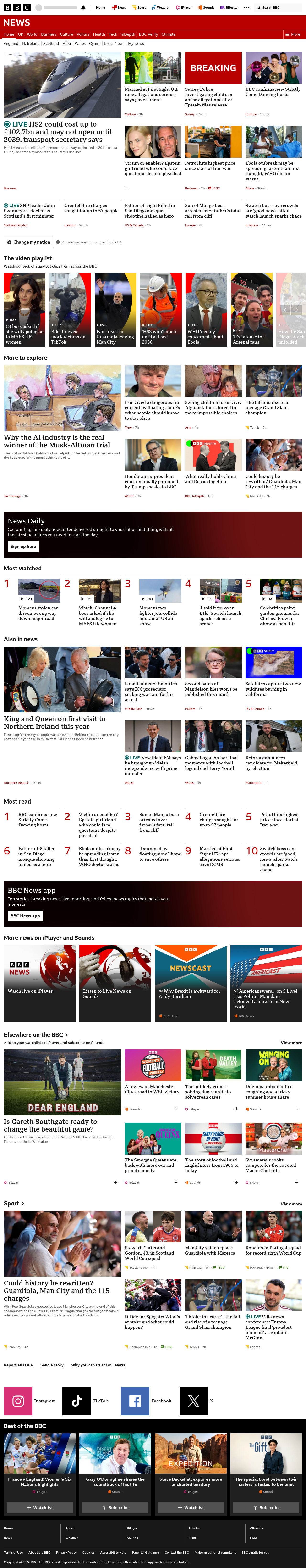 BBC News snapshot from Tuesday, 19 May 2026 at 15:00