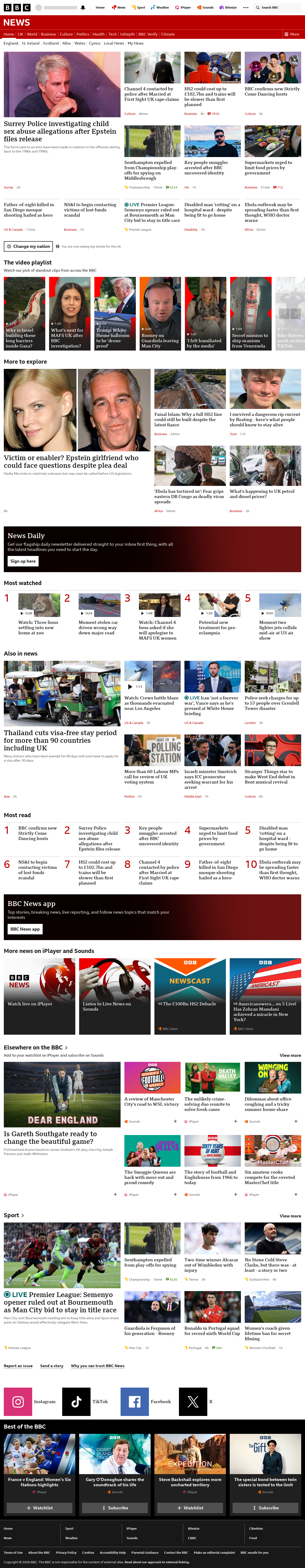 BBC News snapshot from Tuesday, 19 May 2026 at 19:00