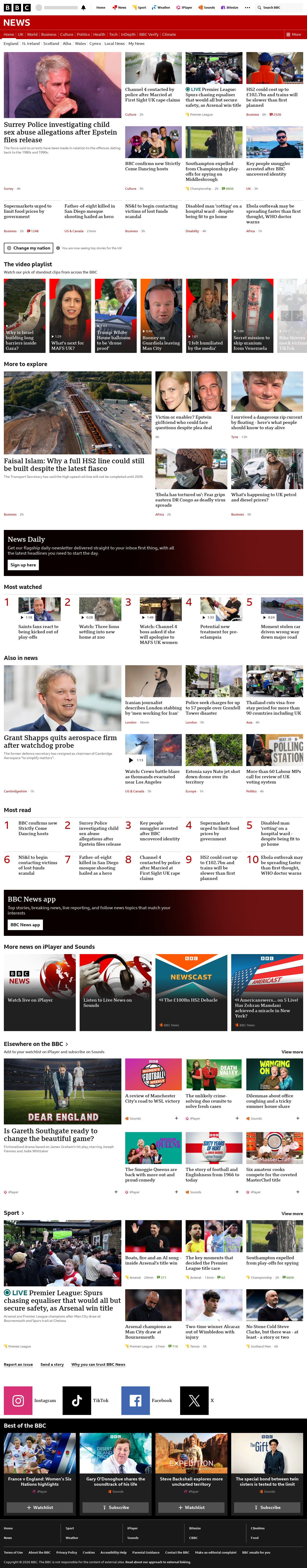 BBC News snapshot from Tuesday, 19 May 2026 at 21:00