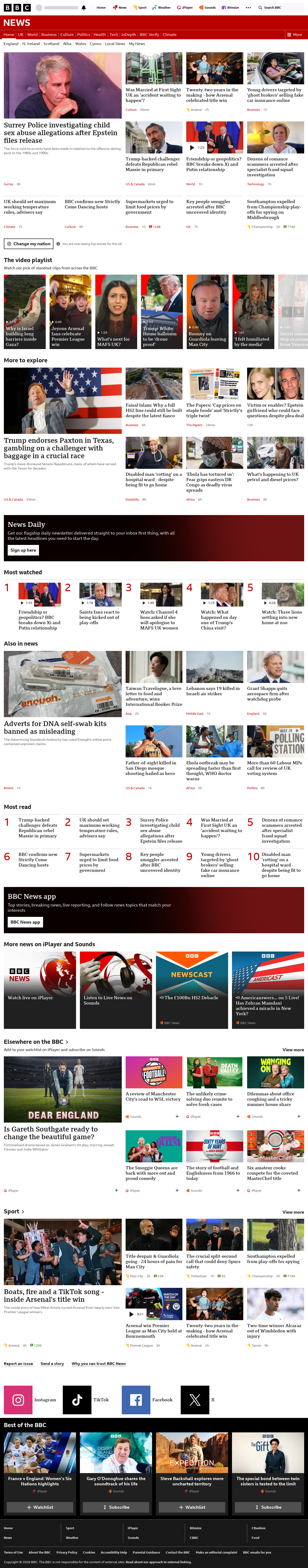BBC News snapshot from Wednesday, 20 May 2026 at 01:00