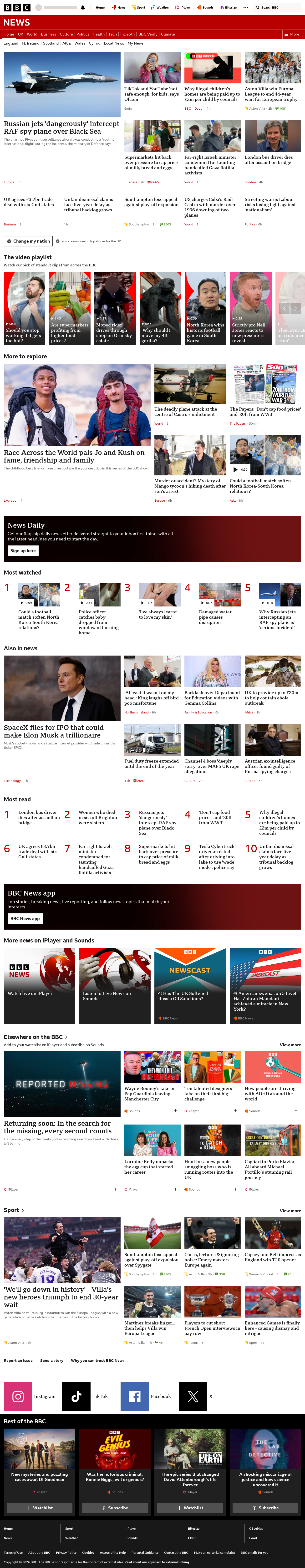 BBC News snapshot from Thursday, 21 May 2026 at 01:00