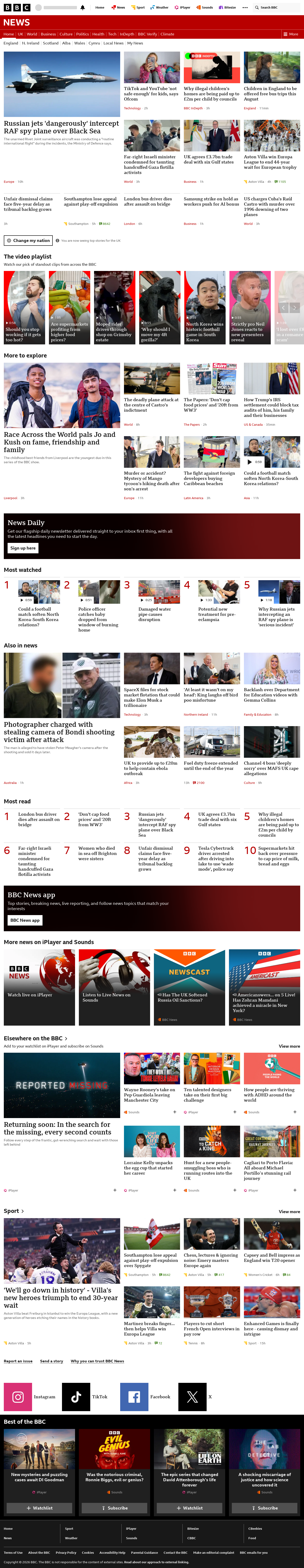 BBC News snapshot from Thursday, 21 May 2026 at 03:00