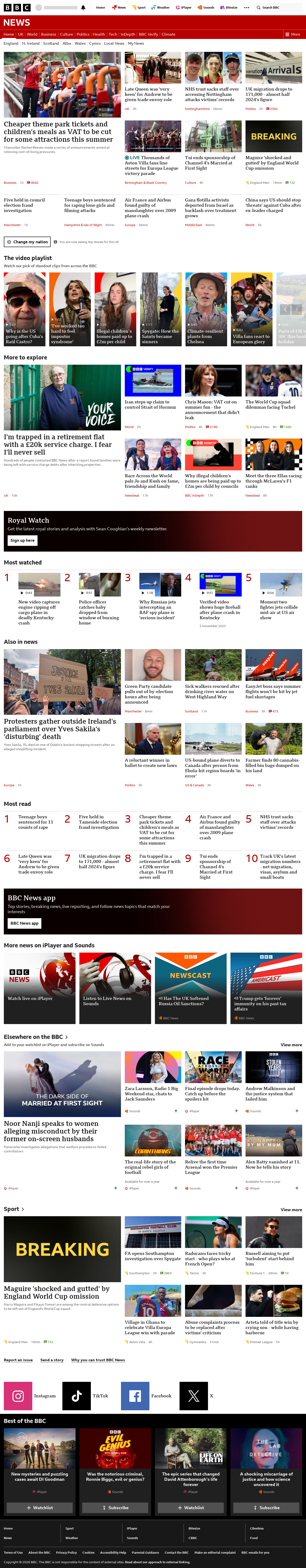 BBC News snapshot from Thursday, 21 May 2026 at 17:00