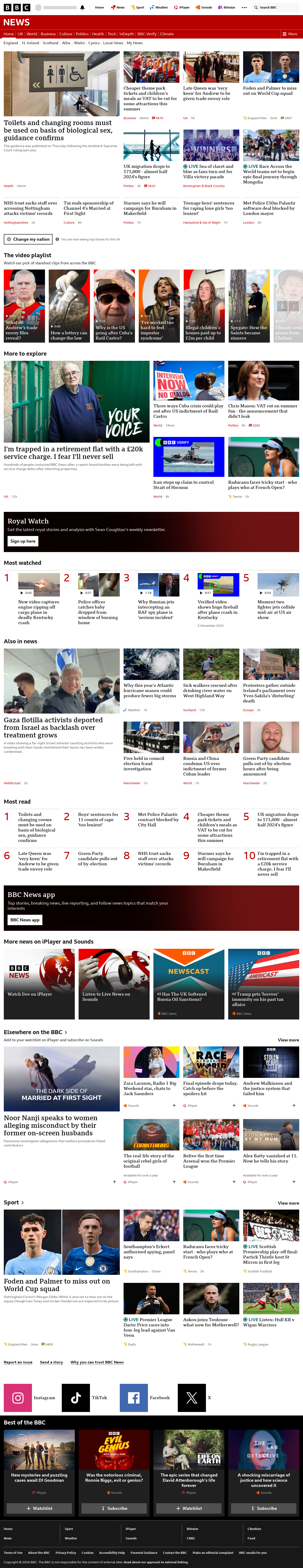 BBC News snapshot from Thursday, 21 May 2026 at 19:00