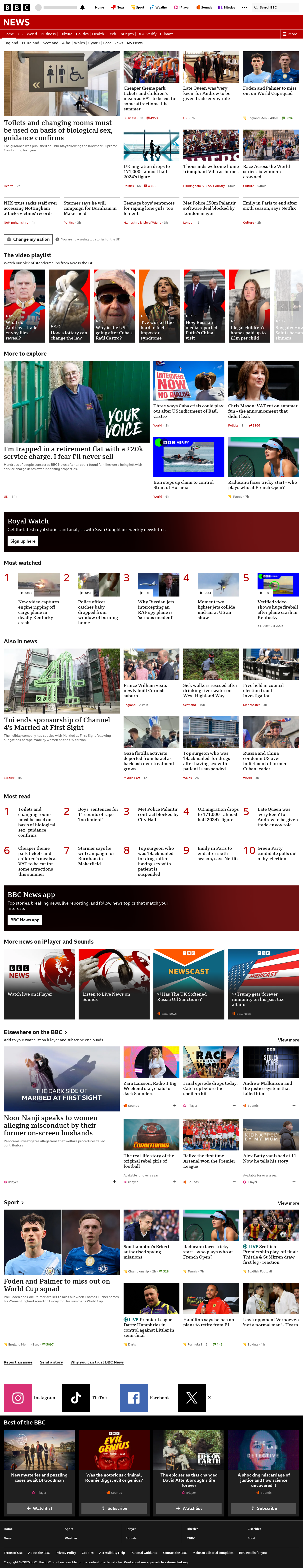 BBC News snapshot from Thursday, 21 May 2026 at 21:00