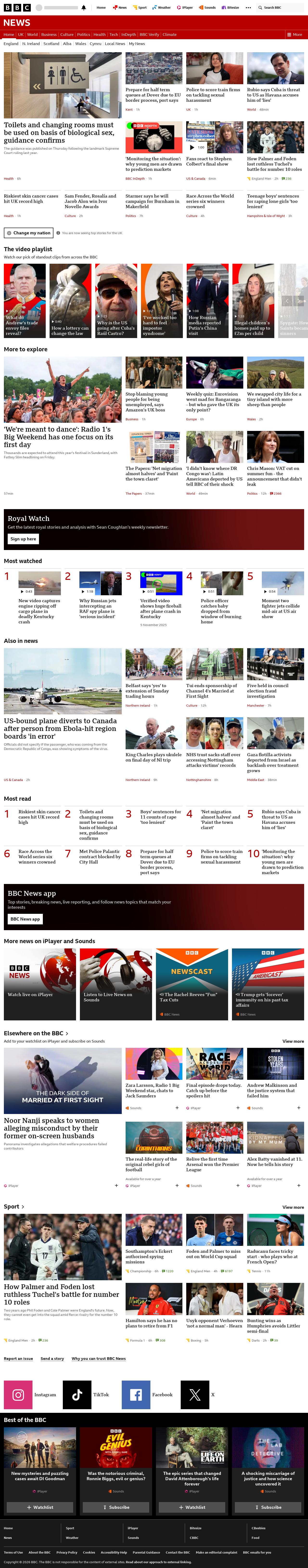 BBC News snapshot from Friday, 22 May 2026 at 01:00