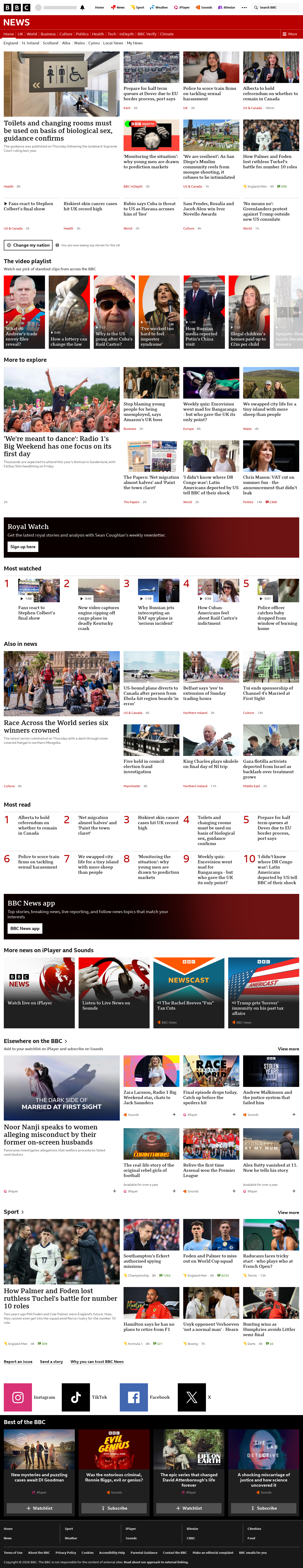 BBC News snapshot from Friday, 22 May 2026 at 03:00