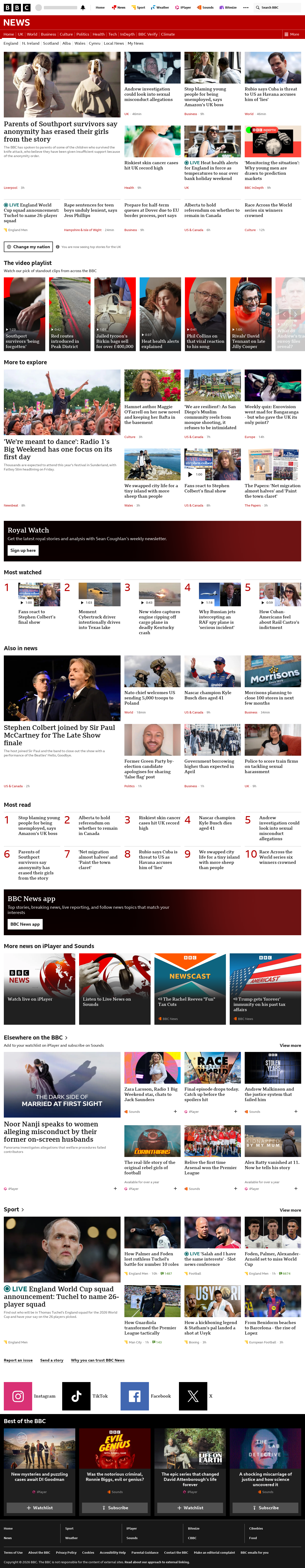 BBC News snapshot from Friday, 22 May 2026 at 09:00