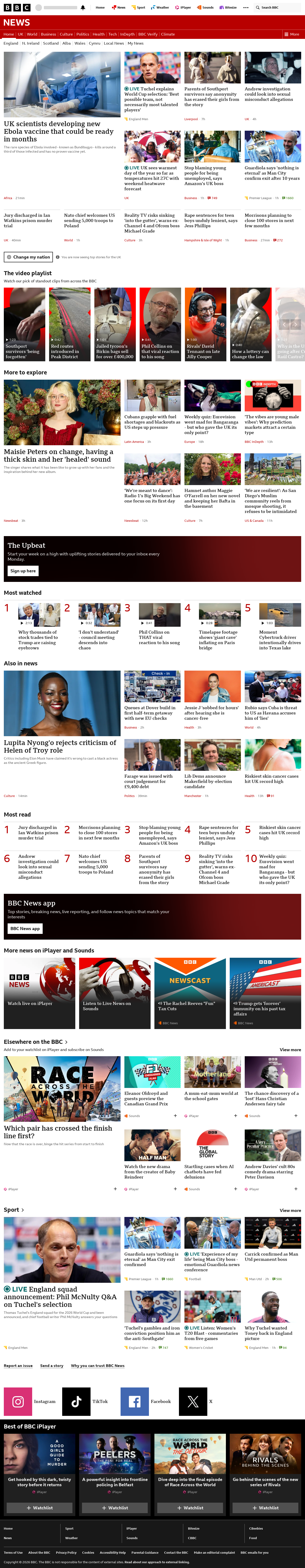 BBC News snapshot from Friday, 22 May 2026 at 13:00