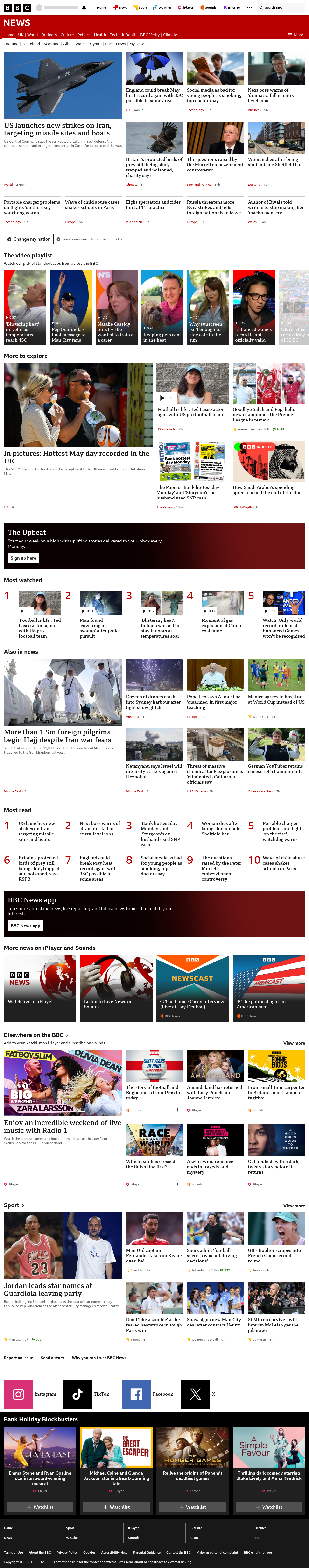 BBC News snapshot from Tuesday, 26 May 2026 at 05:00