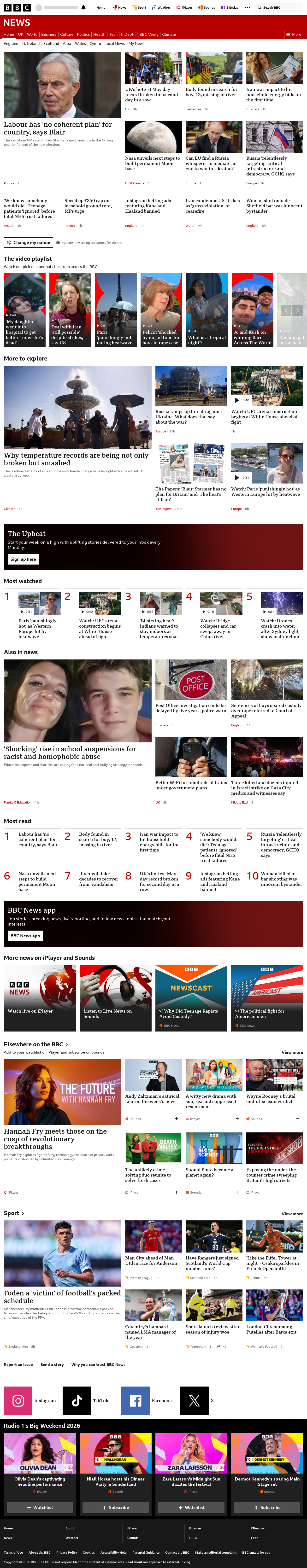 BBC News snapshot from Wednesday, 27 May 2026 at 01:00
