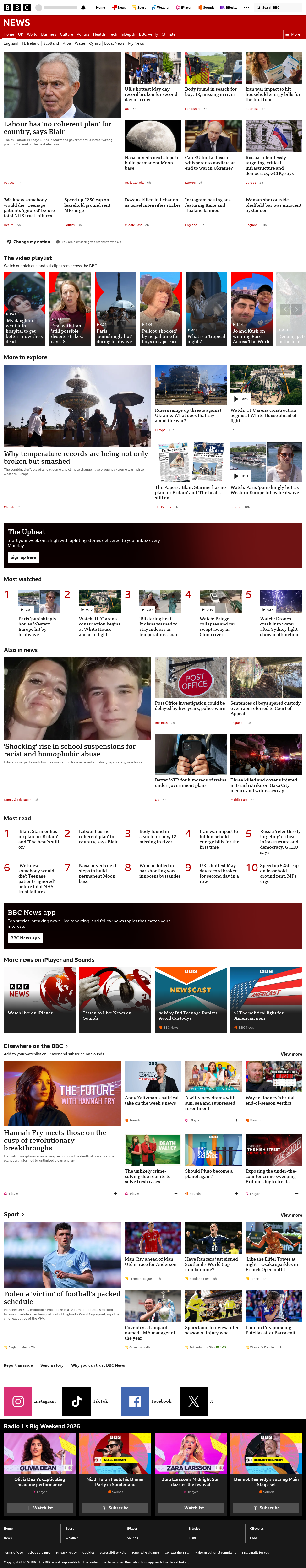 BBC News snapshot from Wednesday, 27 May 2026 at 03:00