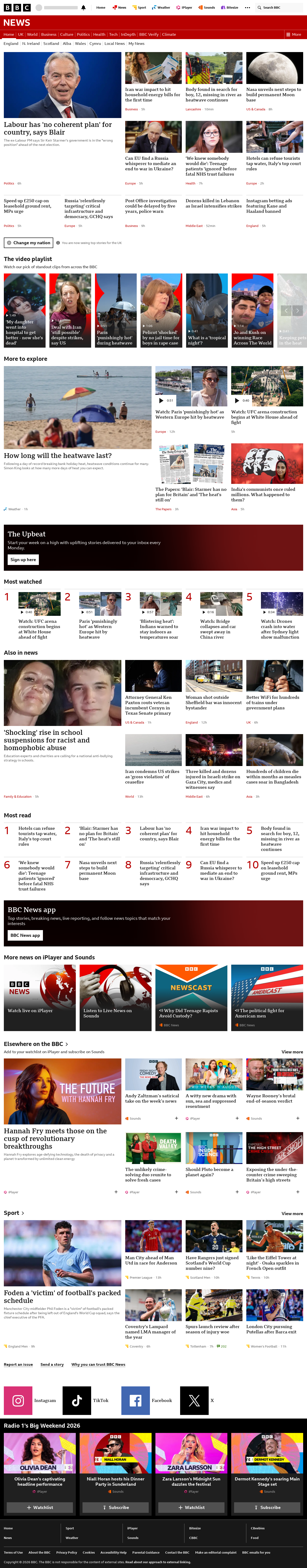 BBC News snapshot from Wednesday, 27 May 2026 at 05:00