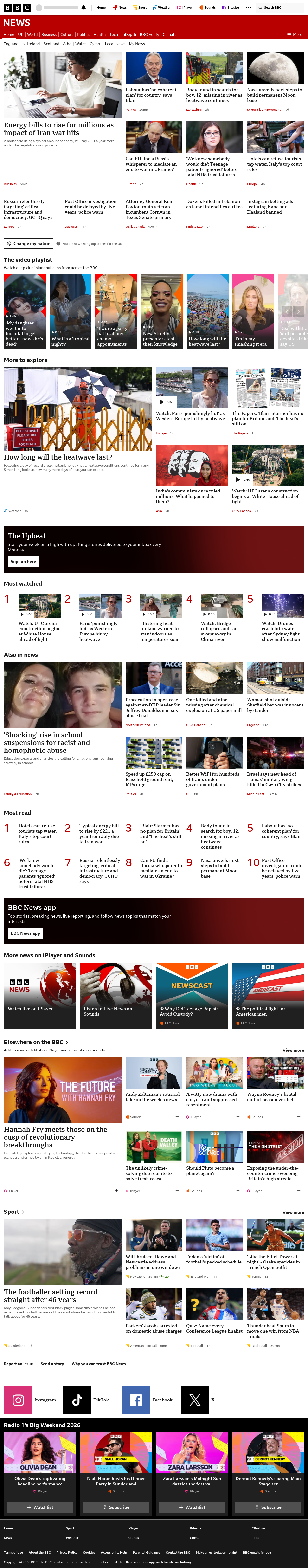BBC News snapshot from Wednesday, 27 May 2026 at 07:00