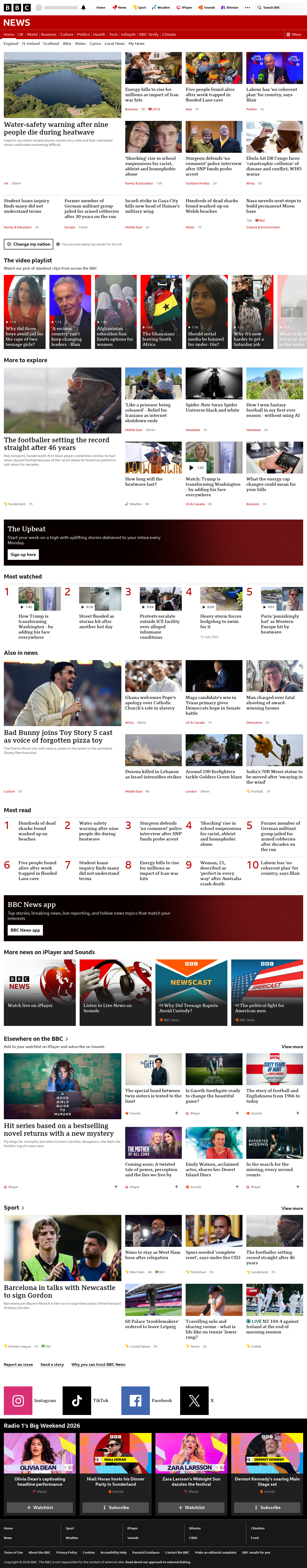 BBC News snapshot from Wednesday, 27 May 2026 at 13:00