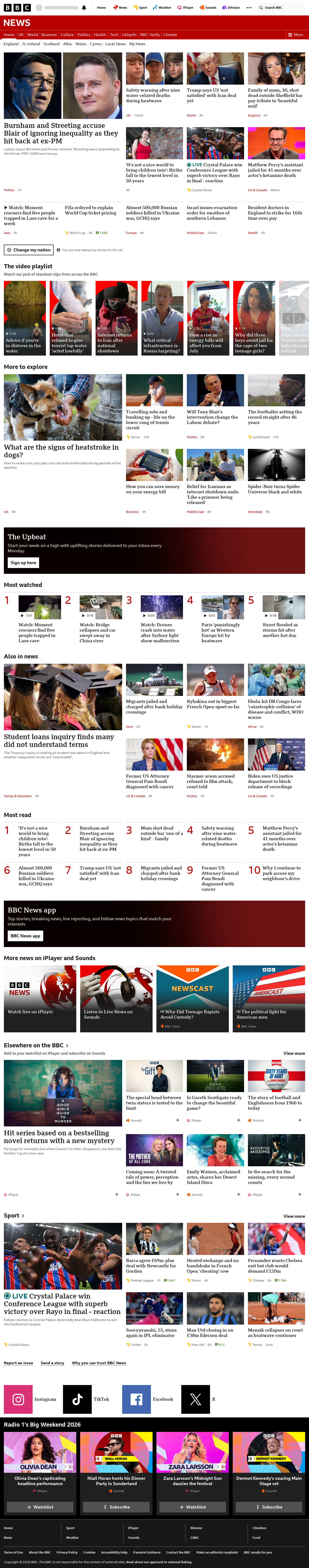 BBC News snapshot from Wednesday, 27 May 2026 at 21:00