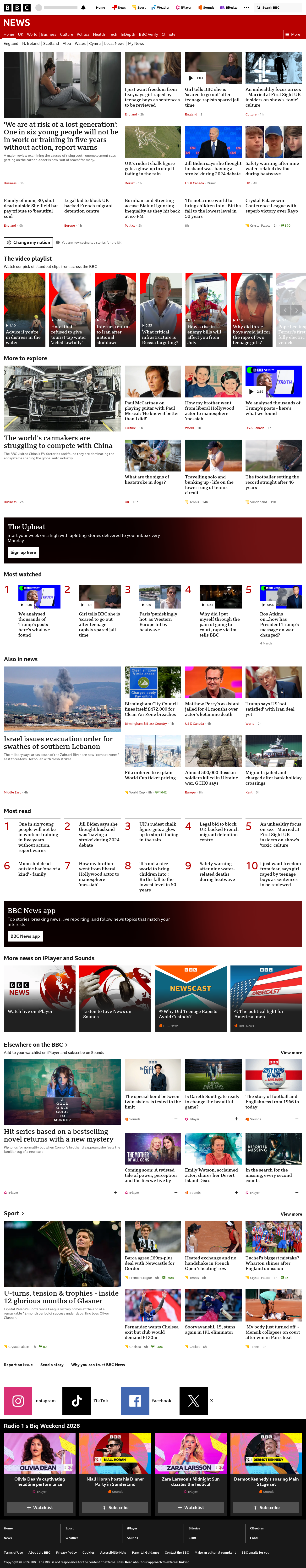 BBC News snapshot from Thursday, 28 May 2026 at 01:00