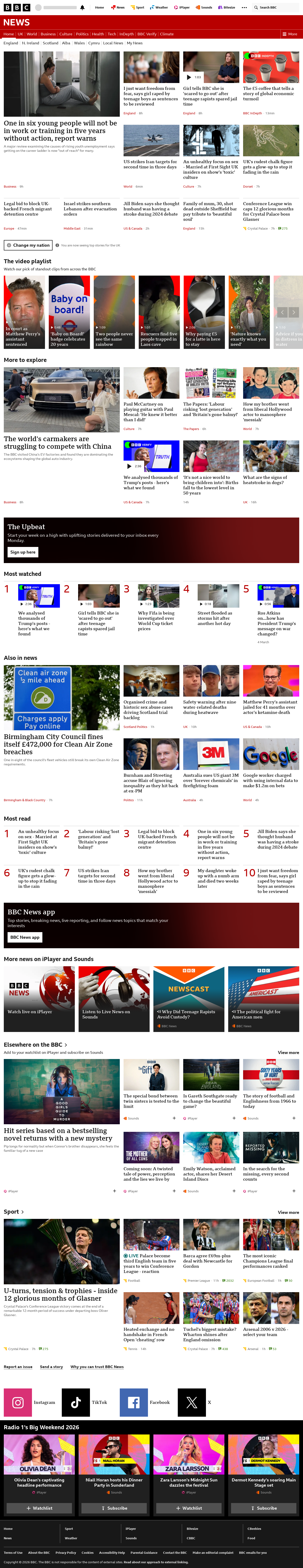 BBC News snapshot from Thursday, 28 May 2026 at 07:00