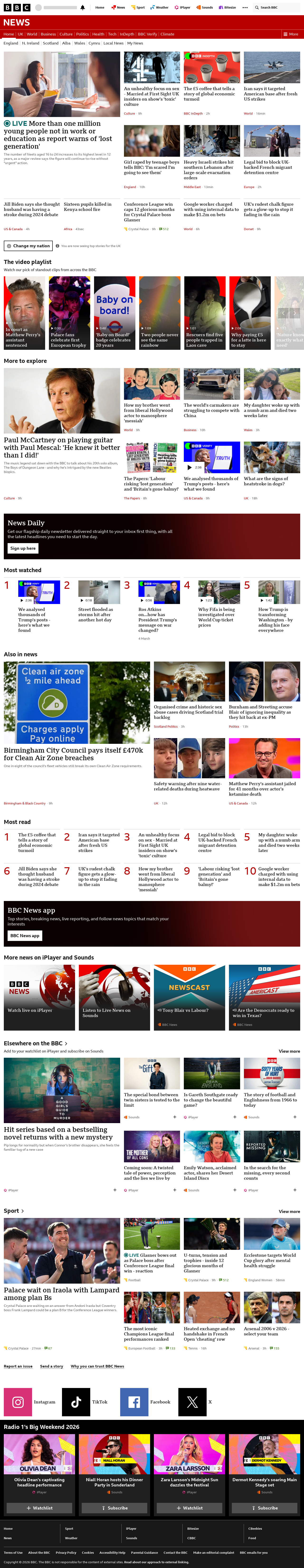 BBC News snapshot from Thursday, 28 May 2026 at 09:00