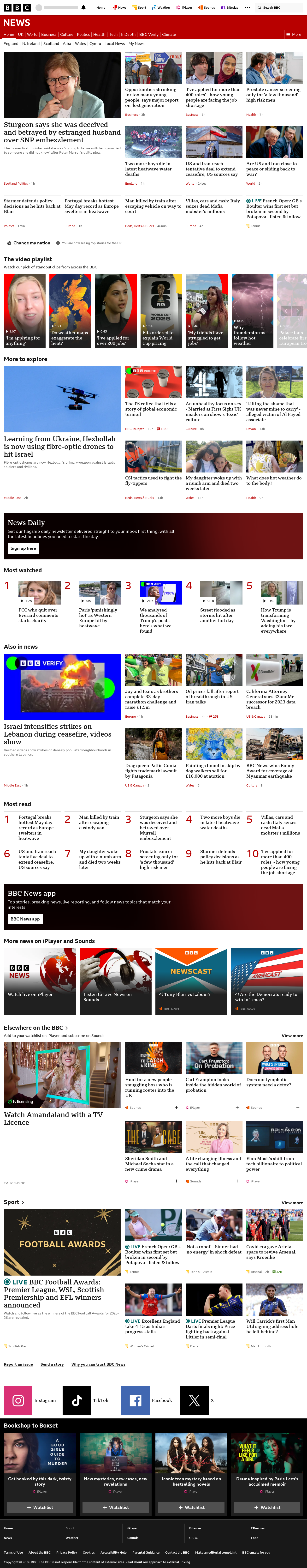 BBC News snapshot from Thursday, 28 May 2026 at 19:00