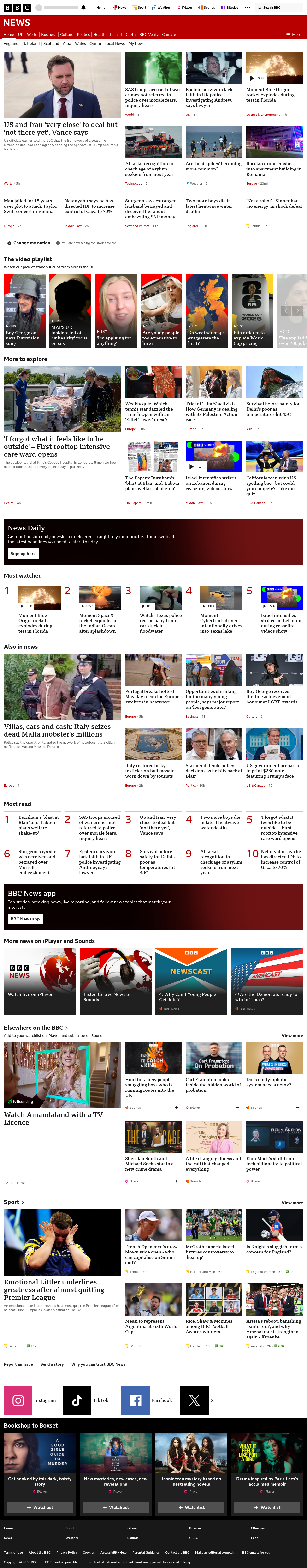 BBC News snapshot from Friday, 29 May 2026 at 05:00