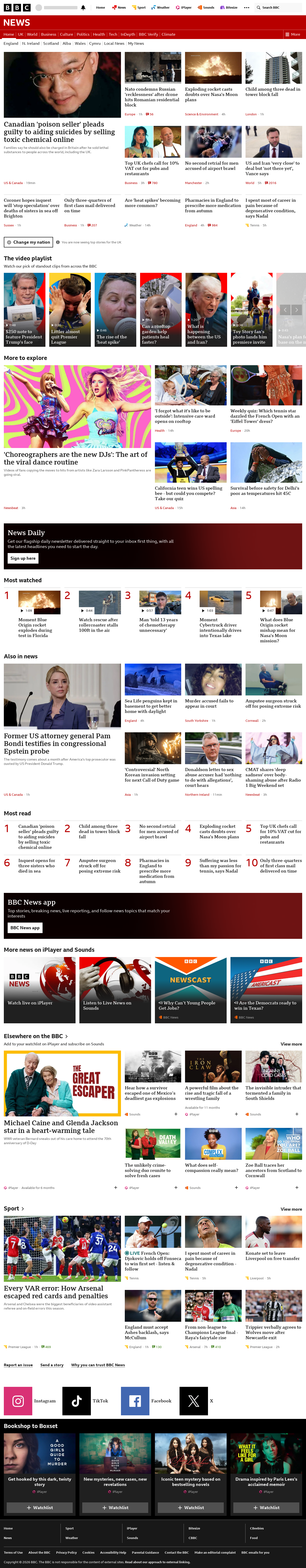 BBC News snapshot from Friday, 29 May 2026 at 15:00
