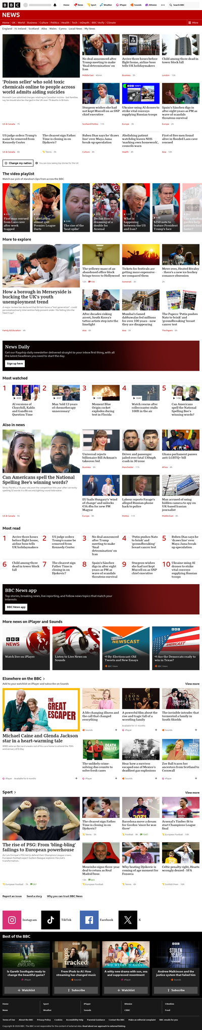 BBC News snapshot from 30 May 2026, 05:00