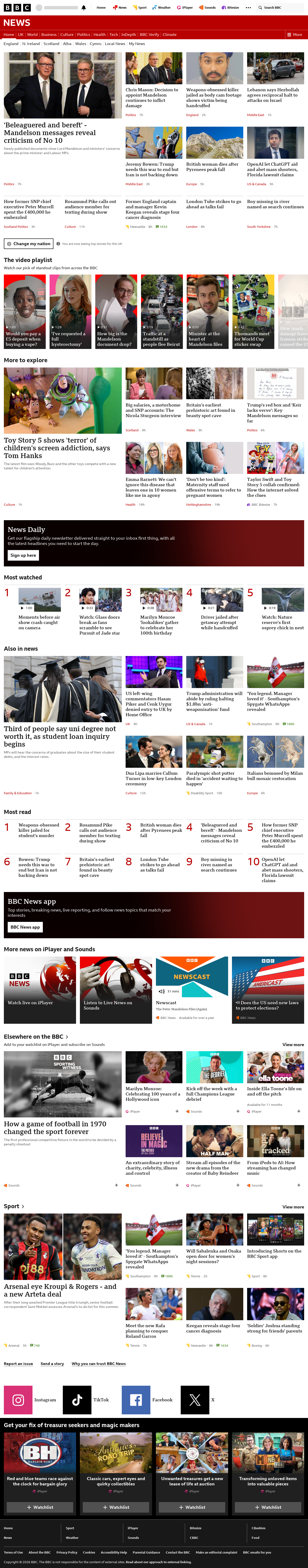 BBC News snapshot from Tuesday, 2 June 2026 at 01:00
