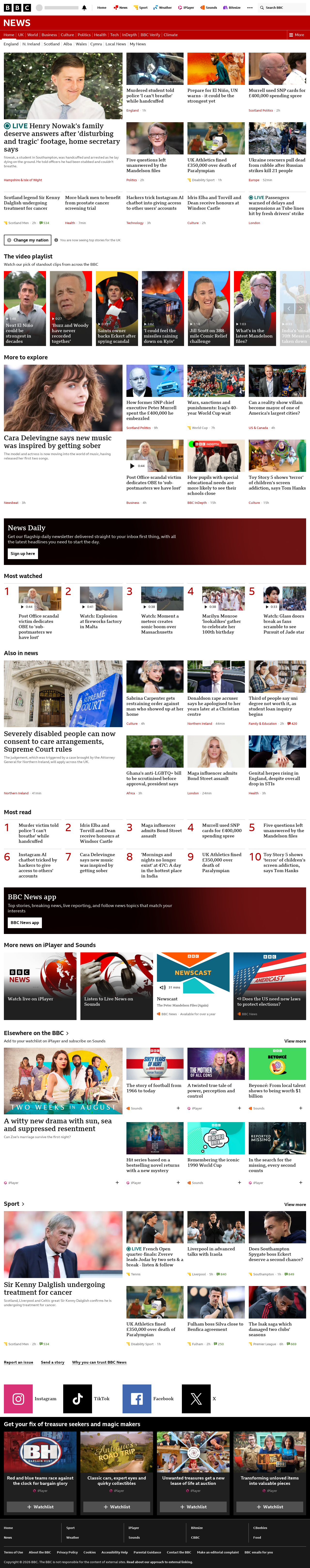 BBC News snapshot from Tuesday, 2 June 2026 at 15:00