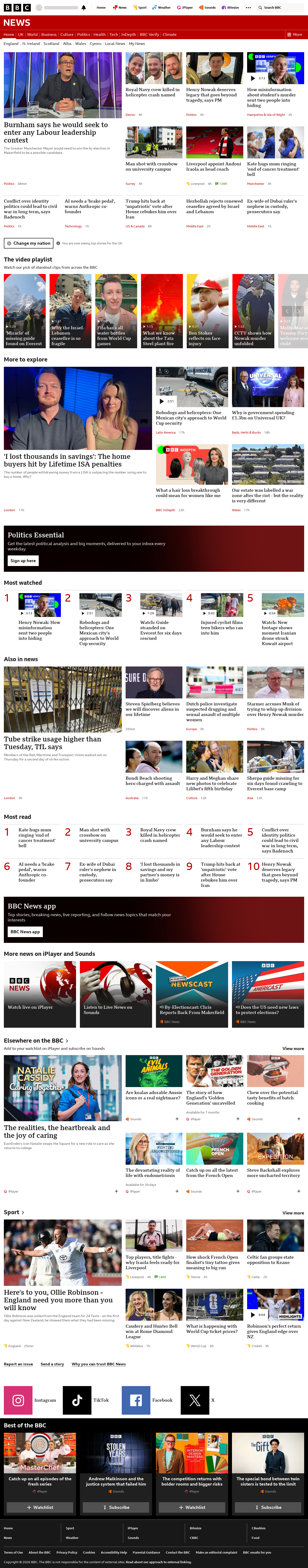 BBC News snapshot from Friday, 5 June 2026 at 00:00