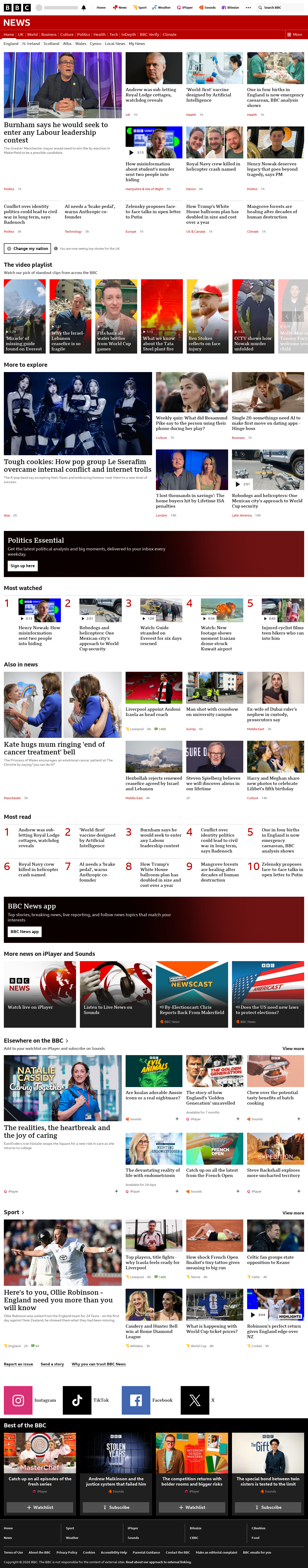 BBC News snapshot from Friday, 5 June 2026 at 02:00