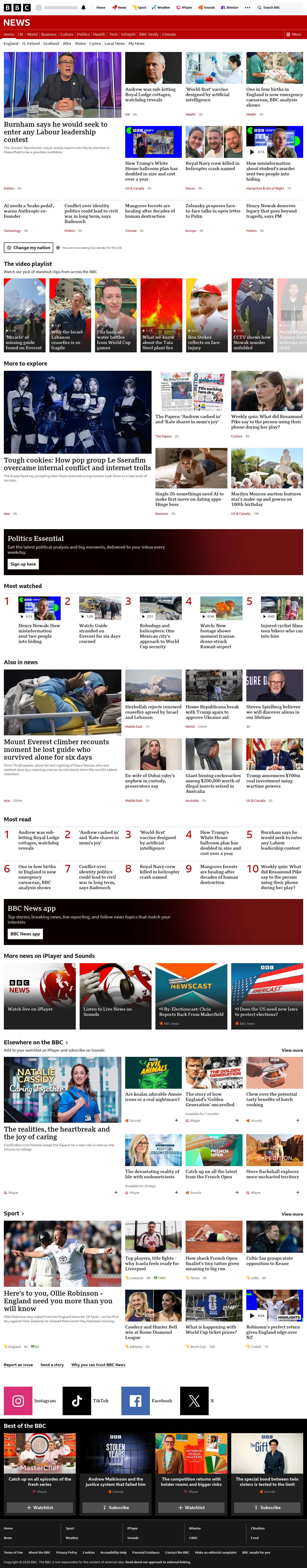 BBC News snapshot from Friday, 5 June 2026 at 04:00