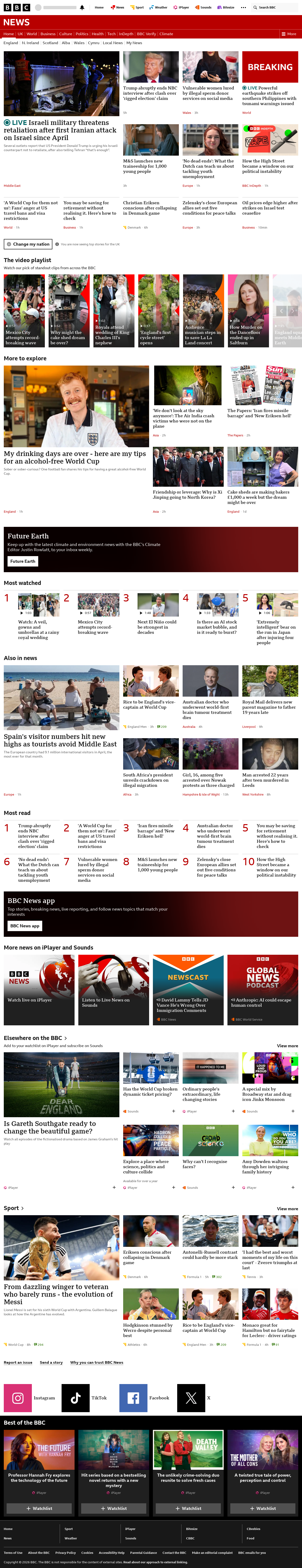 BBC News snapshot from Monday, 8 June 2026 at 02:00