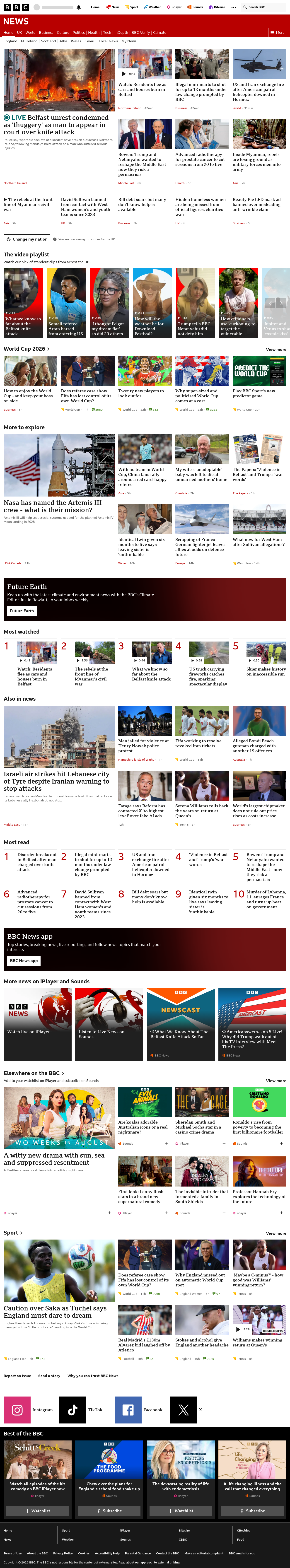 BBC News snapshot from Wednesday, 10 June 2026 at 06:00