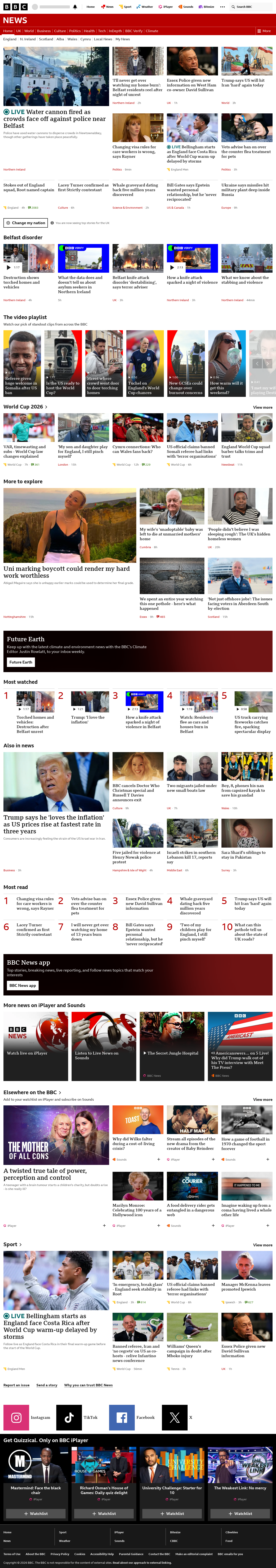BBC News snapshot from Wednesday, 10 June 2026 at 22:00