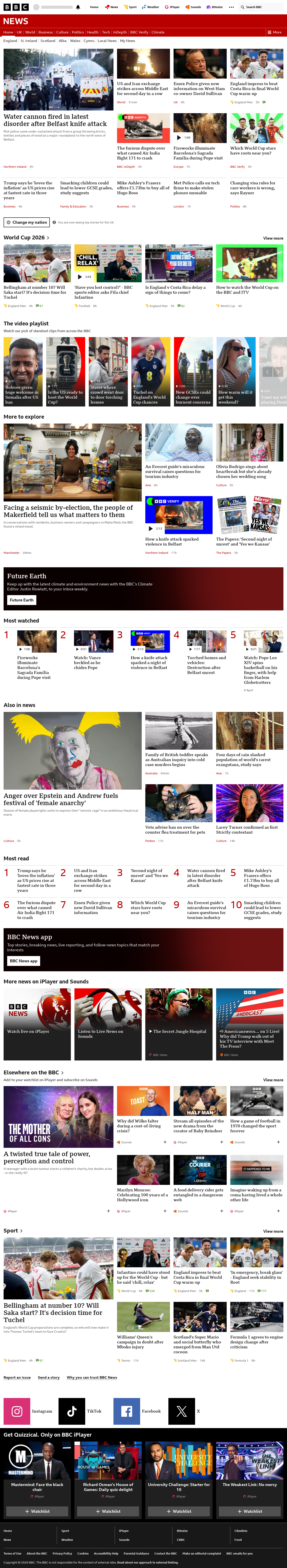 BBC News snapshot from Thursday, 11 June 2026 at 06:00