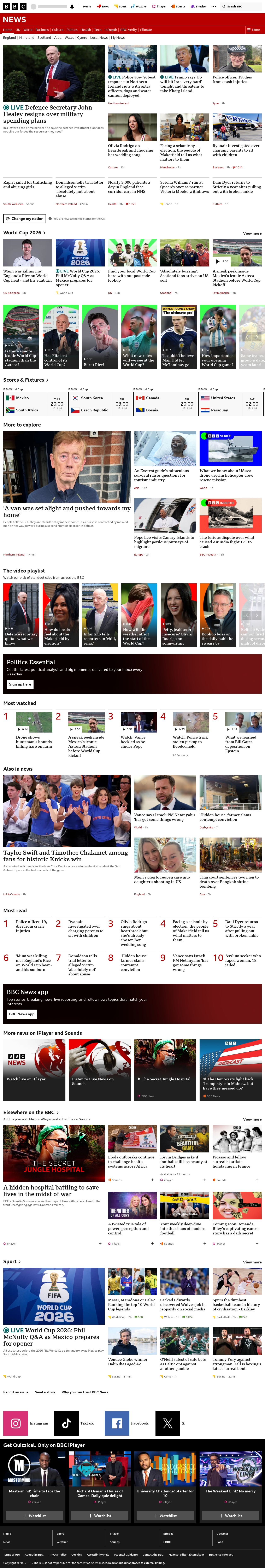 BBC News snapshot from Thursday, 11 June 2026 at 14:00