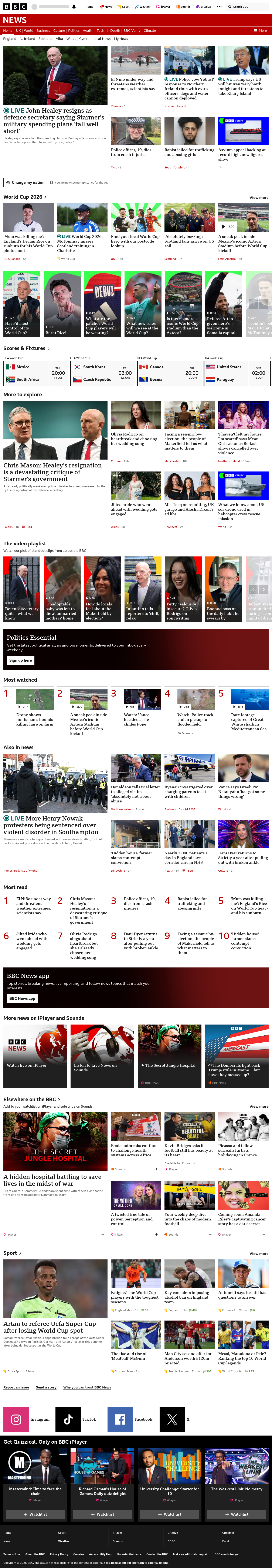 BBC News snapshot from Thursday, 11 June 2026 at 16:00