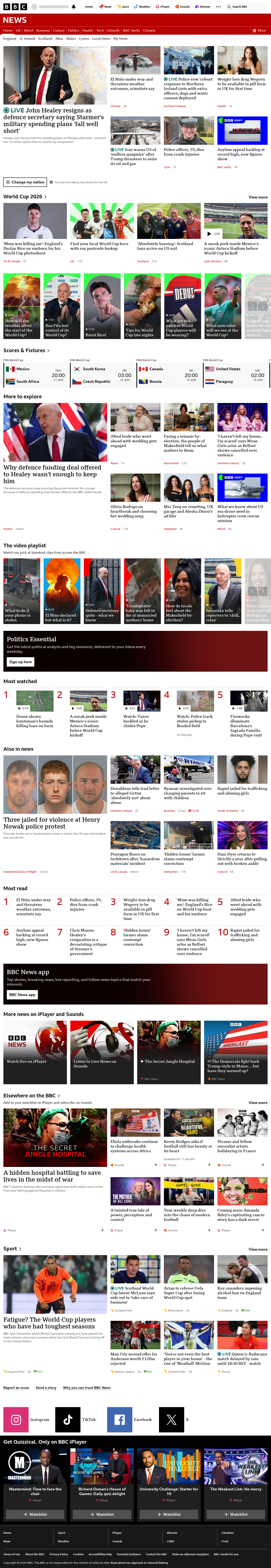BBC News snapshot from Thursday, 11 June 2026 at 18:00